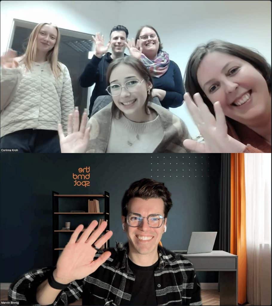 Meetingfoto mit Marvin